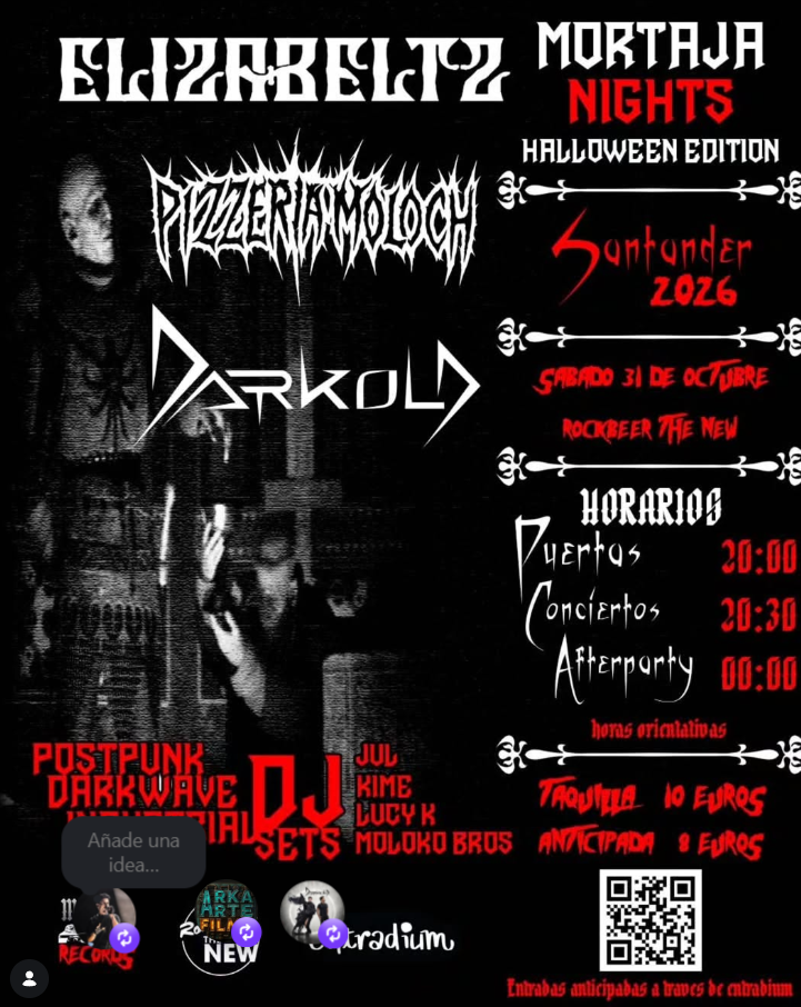 Cartel Mortaja Nights Halloween Edition, 31 de octubre en Santander